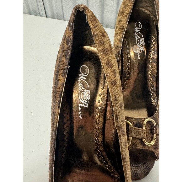 Wild Rose Gold with Print Y2K Heels Women's 9 - Picture 2 of 6